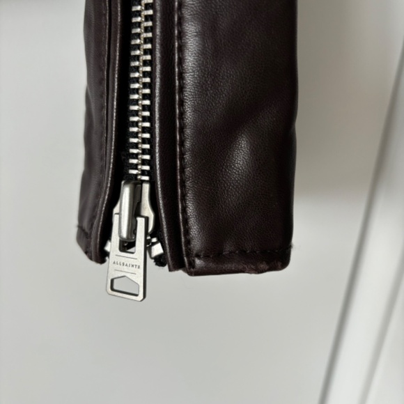 All Saints Balfern brown/burgundy leather moto - Picture 4 of 9